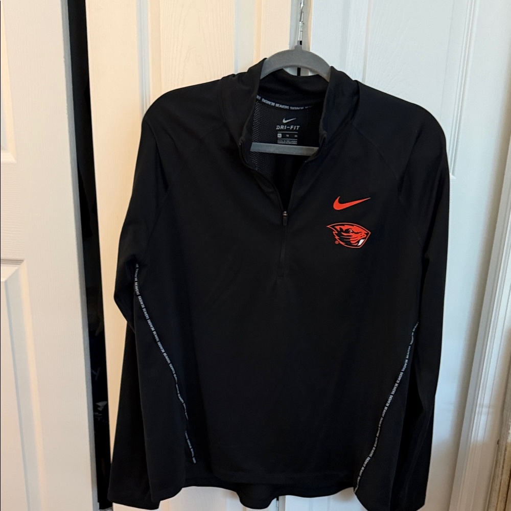 Oregon State Nike Black and Orange Dri-FIT Pullover
